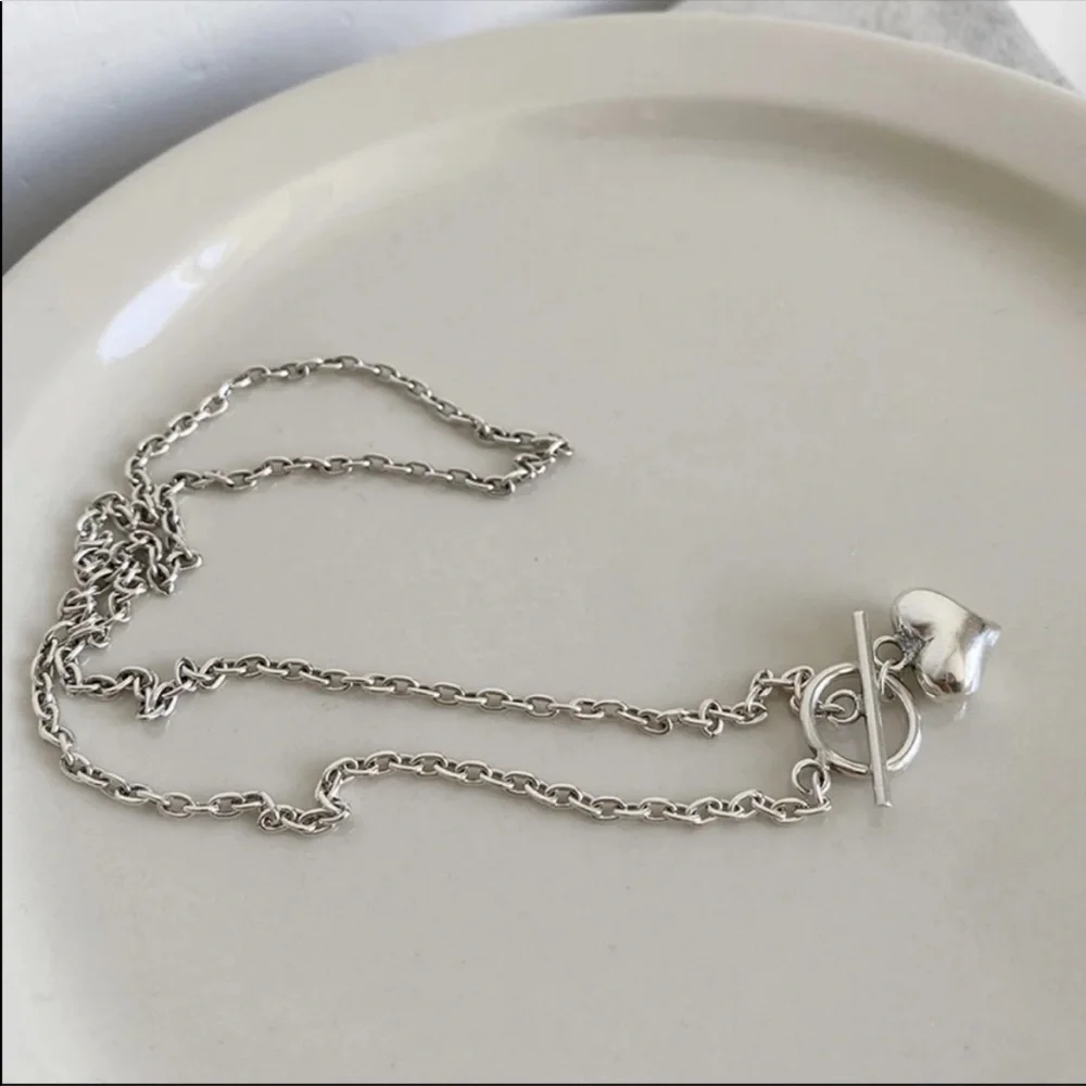 18” LOVE HEART 925 STERLING SILVER NECKLACE, NICE NECKLACE, CUTE NECKLACE - Picture 3 of 6